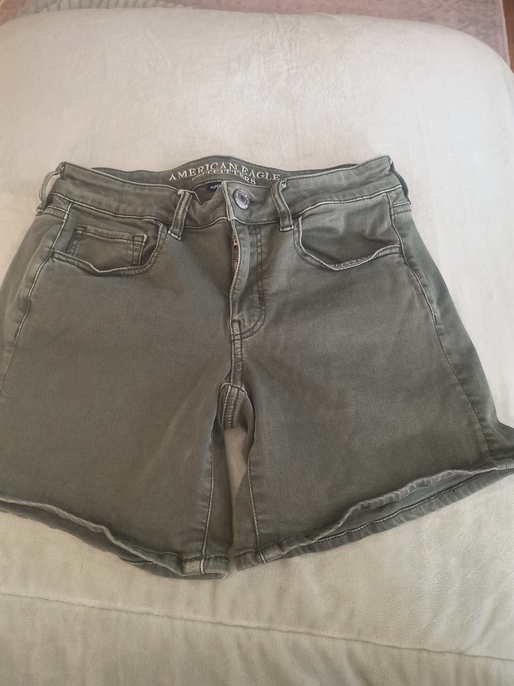 American Eagle Outfitters Olive Green Denim Shorts Midi